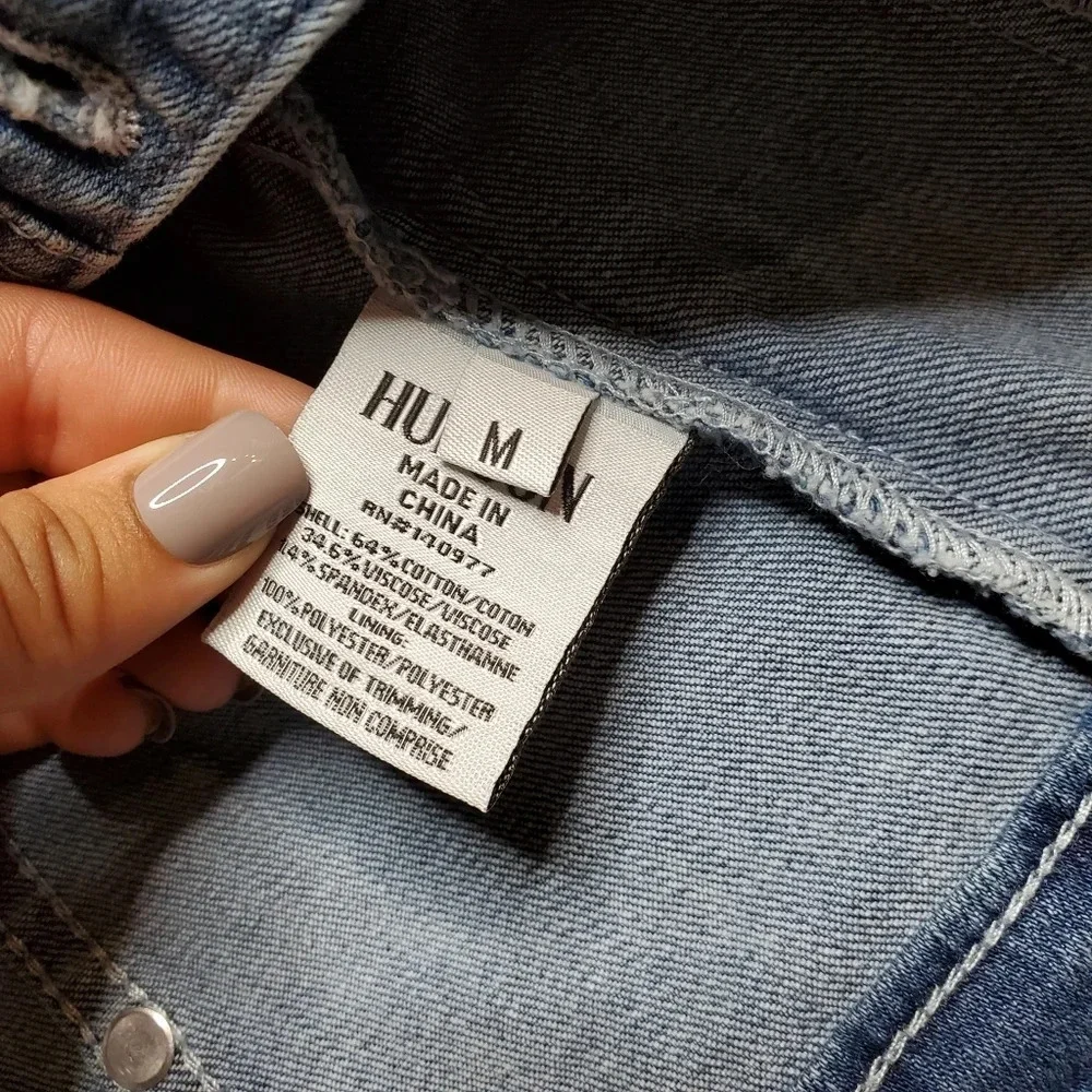 Hudson Mariah Crop‎ Denim Jacket W/ Faux Shearling Collar